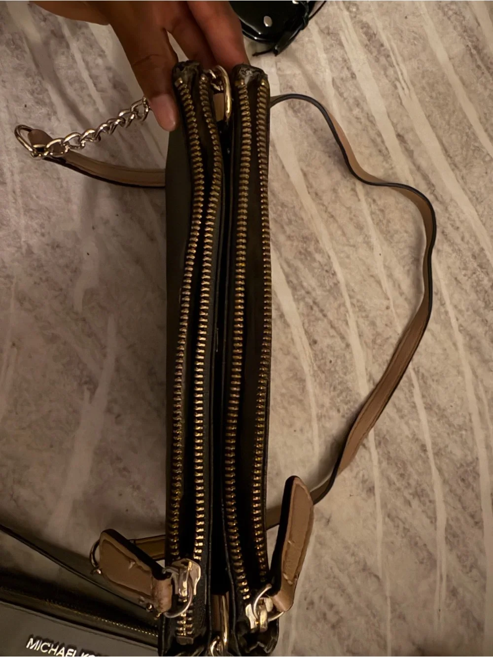 Michael Kors Gray MK Signature Crossbody Bag